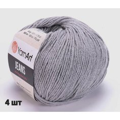 Пряжа YarnArt Jeans Ярнарт джинс Светло-серый (46) 4 мотка 50 г/160 м (45% акрил 55 хлопок)
