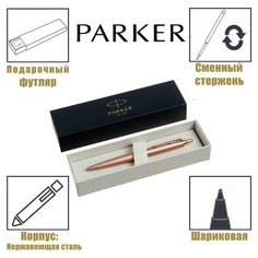 Ручка шариковая Parker Jotter Monochrome хL SE20 Pink Gold PGT М 1.0 мм, корпус из нержавеющей стали, синие чернила