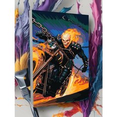 Картина по номерам Призрачный гонщик Ghost Rider Цепь Пламя Круто красим