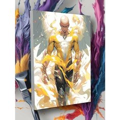 Картина по номерам Ванпанчмен Аниме Сайтаман One-Punch Круто красим