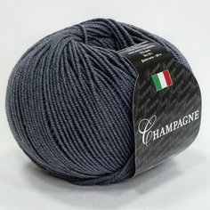 Пряжа SEAM Шампань (Сеам), стальной(габардин - 552, 75% экстра мериносовая шерсть, 25% шелк, 2 мотка, 50 г, 165 м.