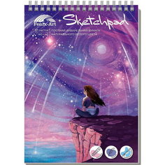 Скетчпад "Мечты" 30 листов обложка полноцветная печать твёрдый переплёт на гребне 185*250 мм Феникс