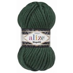 Пряжа Alize Superlana Megafil темный изумруд (426), 25%шерсть/75%акрил, 55м, 100г, 2шт