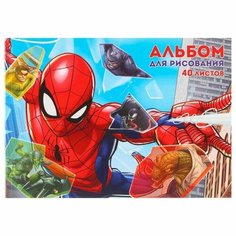 Альбом для рисования А4, 40 листов, склейка, Человек-паук 9431570 Marvel