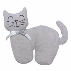 (W)Игрушка, 24 см, мягкая, полиэстер, серая, Кот с бантом, Cat Kuchenland