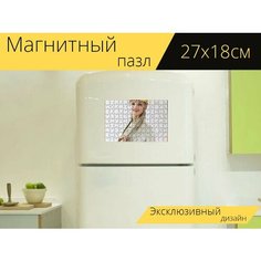 Магнитный пазл "Белла кукан, мисс черкес, модель" на холодильник 27 x 18 см. Lots Prints