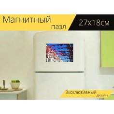 Магнитный пазл "Турция, стамбул, флаг" на холодильник 27 x 18 см. Lots Prints