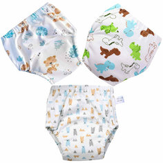 Трусики для приучения к горшку 6-ти слойные набор 3 шт. / тренировочные, многоразовые, впитывающие трусики подгузники размер 110 (XL) Бамбуковый мишка