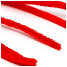 Проволока с ворсом для поделок и декора набор 50 шт, размер 1 шт. 30 × 0,6 см, цвет красный Noname