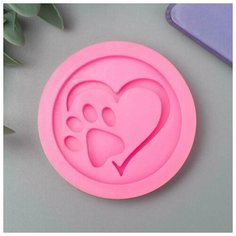 Молд силикон "Сердечко с лапкой" Noname