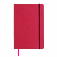 Ежедневник недатированный А5, 160 листов MEGAPOLIS VELVET, твёрдая обложка, искусственная кожа, ляссе, на резинке, тонированный блок 70 г/м2, фуксия Bruno Visconti