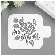 Трафарет пластик "Роза" 9х9 см Noname