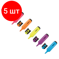 Комплект 5 наб, Набор текстовыделителей Maped FLUO PEPS CLASSIC 1-5 мм, 6цв/наб,742557