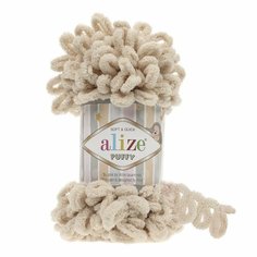 Пряжа ALIZE Puffy (Alize), св. бежевый - 878, 100% микрополиэстер, 5 мотков, 100 г, 9.5 м.