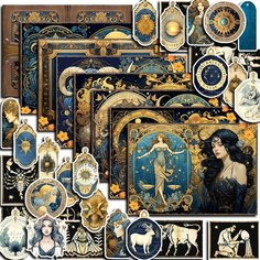 Набор наклеек стикеров Зодиак для Скрапбукинга и творчества/ Voropaeva11 Stickers for you