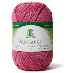 Пряжа Камтекс Мотылёк малиновый меланж (1 400), 70%хлопок/30%лавсан, 140м, 50г, 1шт