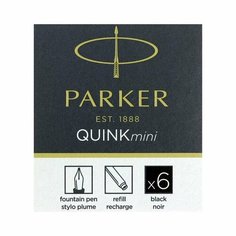 Набор картриджей для перьевой ручки Parker Quink Mini Cartridges Z17, чёрные чернила