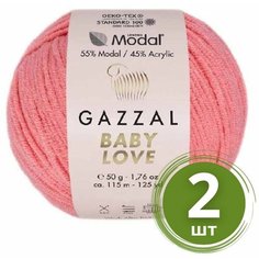 Пряжа Gazzal Baby Love (Беби Лав) - 2 мотка Цвет: 1638, Светлая азалия 55% модал 45% акрил 50г 115м