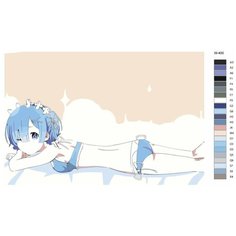 Картина по номерам W-400 "Аниме - Re: Zero (Ре: Зеро). Рем" 80x120 Brushes Paints