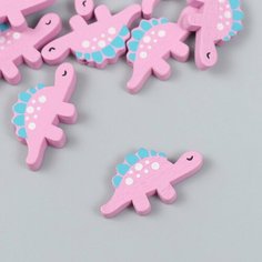 Декор для творчества дерево "Динозаврики" набор 10 шт 3,4х1,8 см Арт Узор