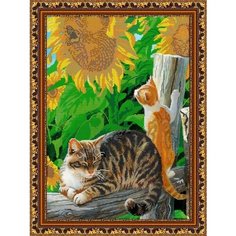 Набор для вышивания чешским бисером Светлица картина Игривый котенок 37*50см