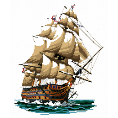 Набор для вышивания крестом Белоснежка Корабль "Виктория" / Набор для вышивания крестиком 18.5х25 см / Корабль / Море