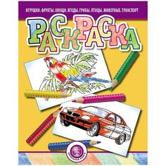 Раскраска. Игрушки. Фрукты. Овощи. Ягоды. Грибы. Птицы. Животные. Транспорт Школьная книга
