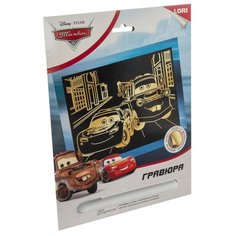 Гравюра LORI Молния Маккуин и Мэтр, Грд-085 золотистая основа с голографическим эффектом