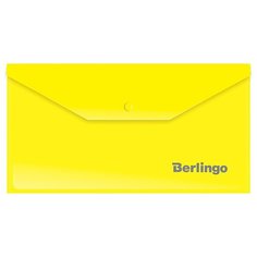 Berlingo Папка-конверт на кнопке C6, пластик 180 мкм, желтый