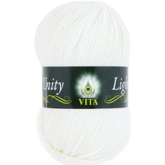Пряжа Vita Unity Light белый (6001), 52%акрил/48%шерсть, 200м, 100г, 1шт