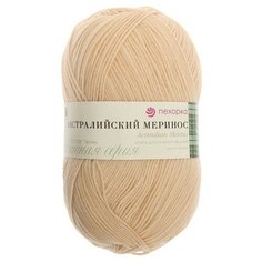 Пряжа "Австралийский меринос" 95%меринос. шерсть,5% акрил объёмный 400м/100гр (442-Натурал) 1191489 Пехорка