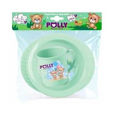 Набор посуды (кружка 0,2 л+ тарелка на присосе) Polly 1/22 Нет бренда