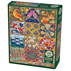 Пазл Cobble Hill 1000 деталей: Одеяло. 12 дней рождества