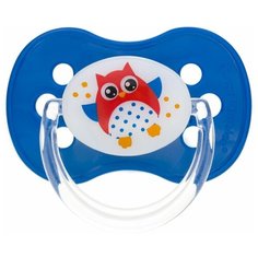 Пустышка симметричная силиконовая Canpol "Owl", цвет: синий (от 18 месяцев)