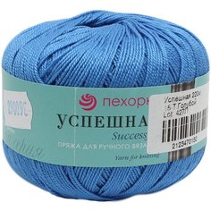 Пряжа Пехорка Успешная | Пряжа Пехорка Успешная - 15 т. голубой | 10шт упаковка | Хлопок мерсеризованный: 100%