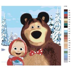 Картина по номерам Z-765 "Маша и Медведь" 40x40 Brushes Paints