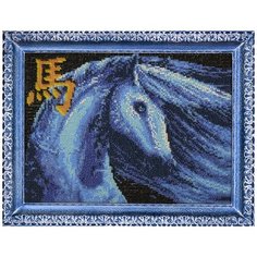 Набор для вышивания бисером "Синяя Лошадь", 18,7x27 см, арт. В-77