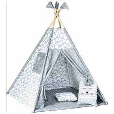 Детский Вигвам с ковриком, окошком , подушкой-игрушкой, подушкой, флажки 4 шт и системой антискладывания "Микки" Baby Lin
