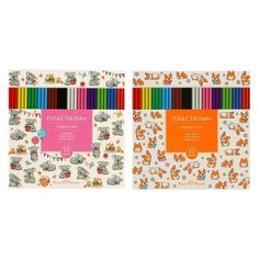 BrunoVisconti Пластилин мягкий (восковой) 12 цветов 250 г, Happycolor, микс из 4 видов