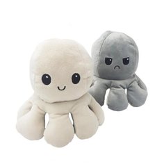 Осьминожка перевертыш / мягкие игрушки / детские игрушки / разноцветные игрушки/ Осьминог двуцветный серый - белый Бестселлер