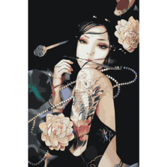 Картина по номерам Девушка с кувшинками на стену Палитра забав