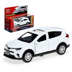 Машина металлическая TOYOTA RAV4, 12 см, открывающиеся двери, инерционная, цвет белый Технопарк