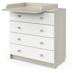 Комод пеленальный Атон Мебель Odin ЛДСП ясень шимо светлый-белый