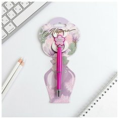 Ручка «8 Марта», пластик, с цветок, на подложке-ваза