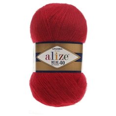 Пряжа Alize Angora Real 40 (Ангора Реал 40) - 3 мотка цвет 56 красный 40% шерсть, 60% акрил 100г 480м