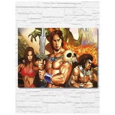 Картина по номерам на холсте игра Golden Axe 2 (Sega, Сега, 16 bit, 16 бит, ретро приставка) - 9913 Г 30x40