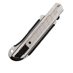 Нож канцелярский 25мм, металл корпус, профи, фиксатор на корпусе, Чеглок