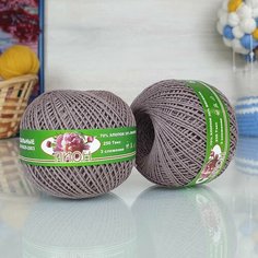 Пряжа ПНК им. С. М. Кирова Пион (ПНК), серо-бежевый - 4303, 70% хлопок, 30% вискоза, 6 мотков, 50 г, 200 м.