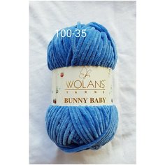 Пряжа WOLANS BUNNY BABY 100-35 цвет королевский синий - 1 шт.