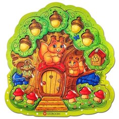 Развивающая игрушка из дерева Рамки-вкладыши Запасы белочки Smile Decor